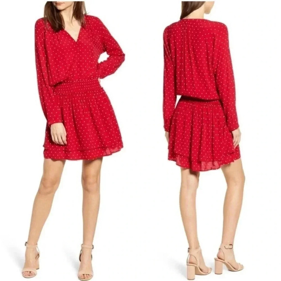 Rails Jasmine polka dot red scarlet mini dress - Picture 1 of 10